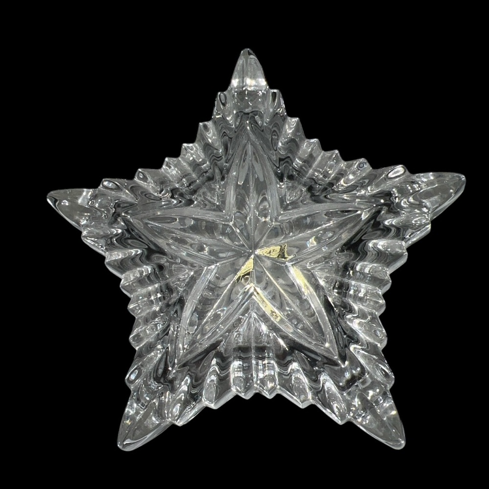 Vtg Zajecar Star Shaped 24% Crystal  Trinket Dish Jewelry Box Yugoslavia